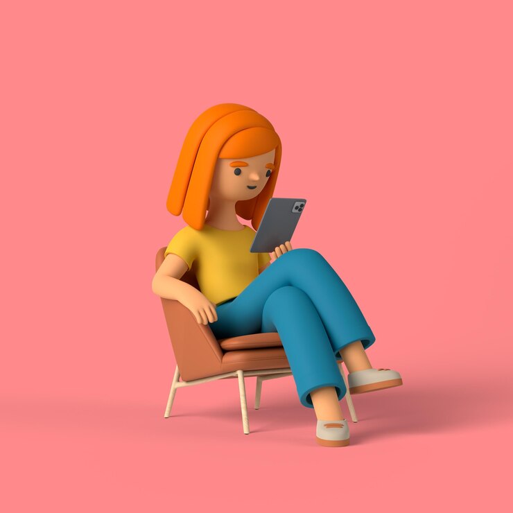 3d-girl-character-checking-her-phone-while-sitting_23-2149086092